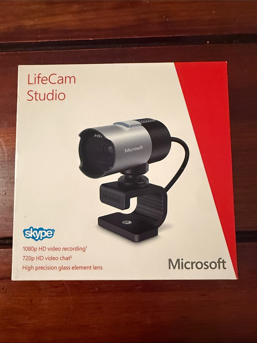 Microsoft LifeCam Studio Webcam - Silver, Black & Red Accents